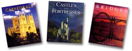 book, cathedrals, castles, fortresses, bridges, stock photography